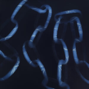 chain 02, Öl und Aerosolfarbe auf Leinwand, 100 x 100 cm, 2024, € 2.800,- (Ink. MwSt)